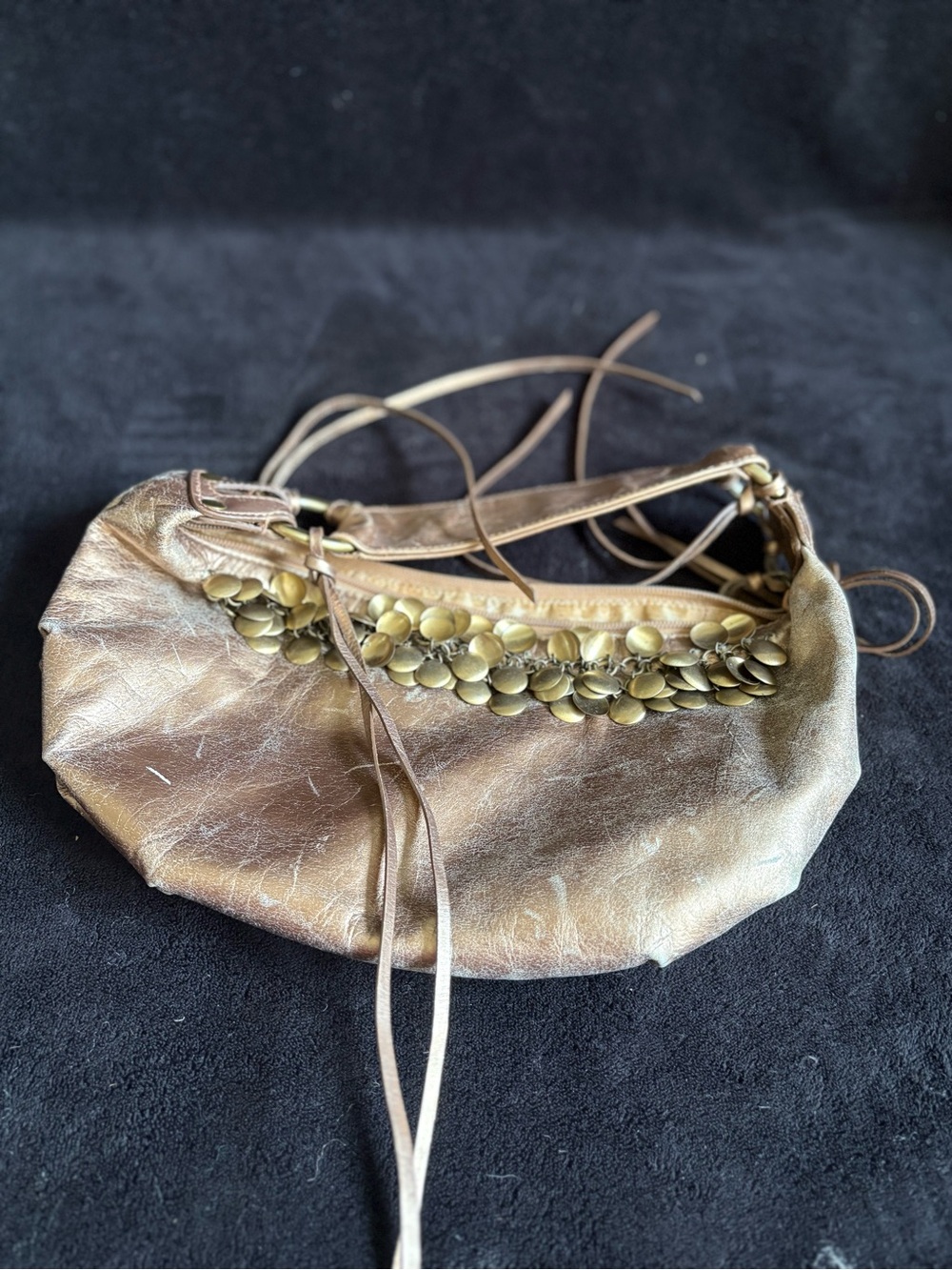 Franco Sarto Metallic Bronze Leather Pouch